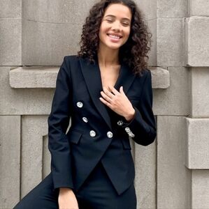 Choosy Brand Black Double Breasted Rhinestone Blazer NWT Size 4